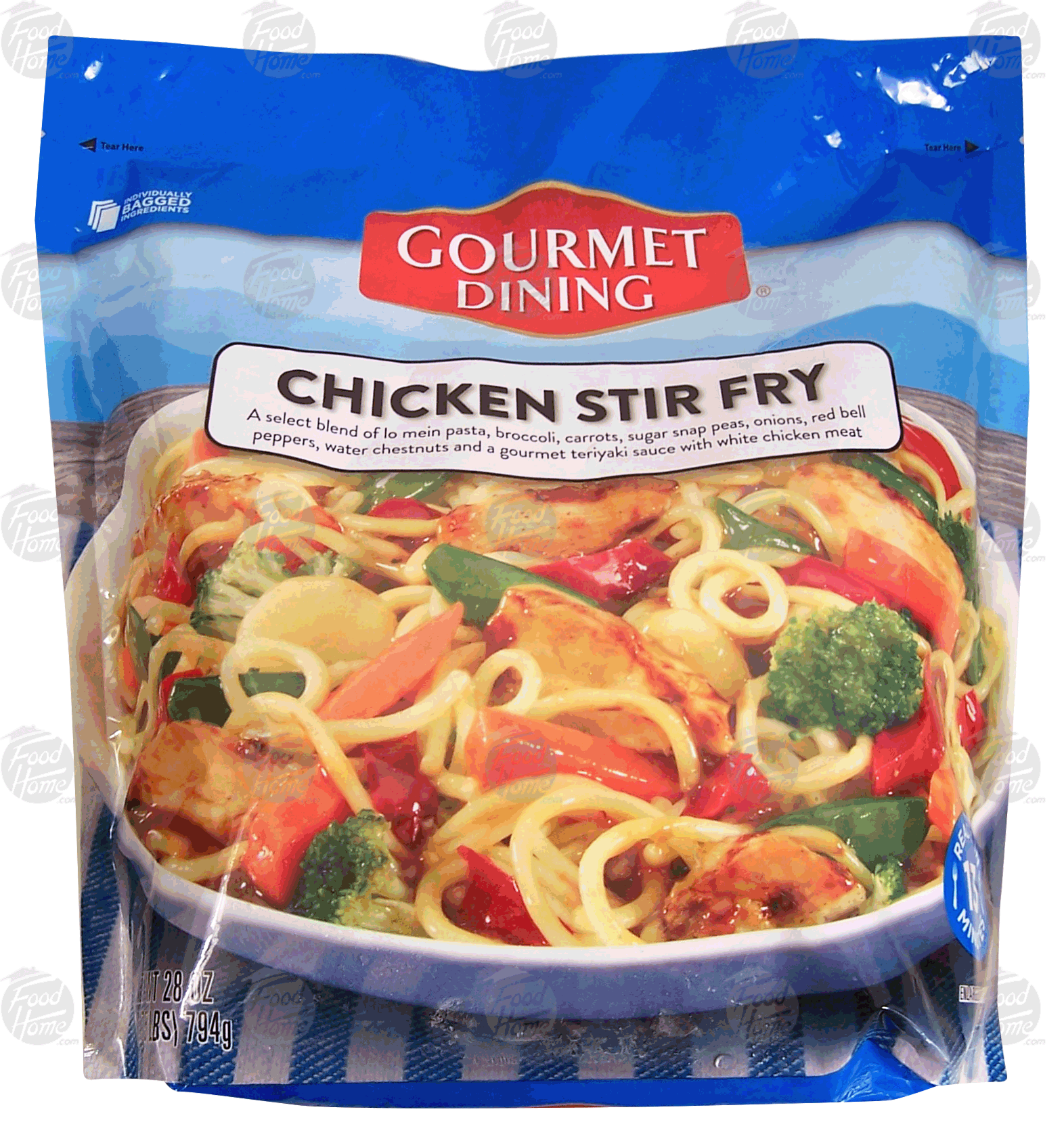 Gourmet Dining  chicken stir fry; lo mein pasta w/ vegetables, individually bagged ingredients Full-Size Picture